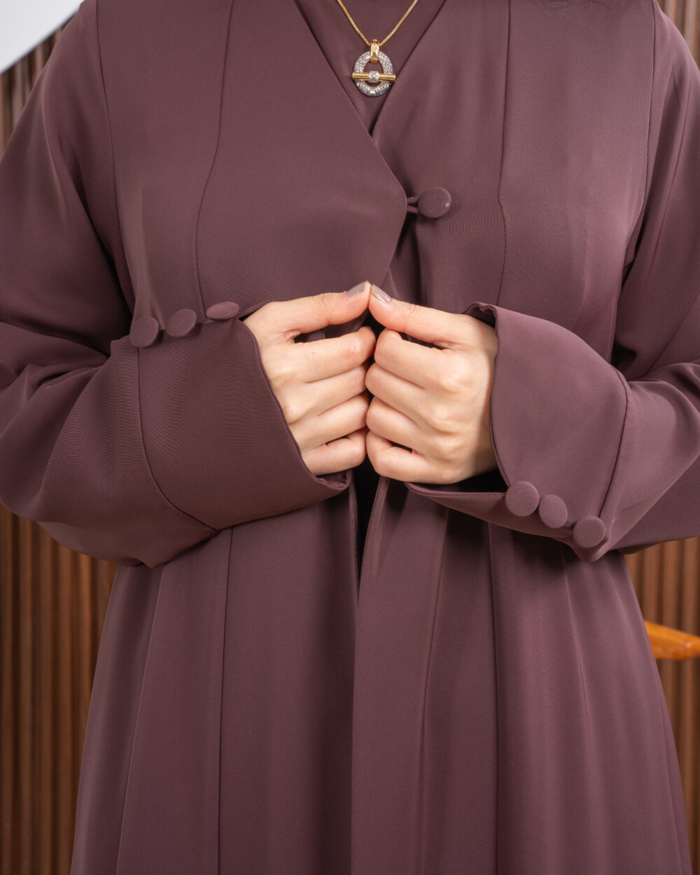 zoya maroon abaya nidha fabric - Image 2