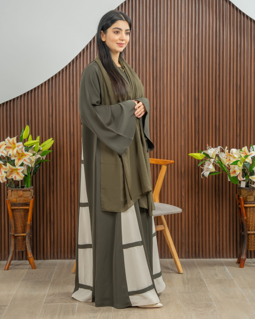 Super line abaya nidha olive