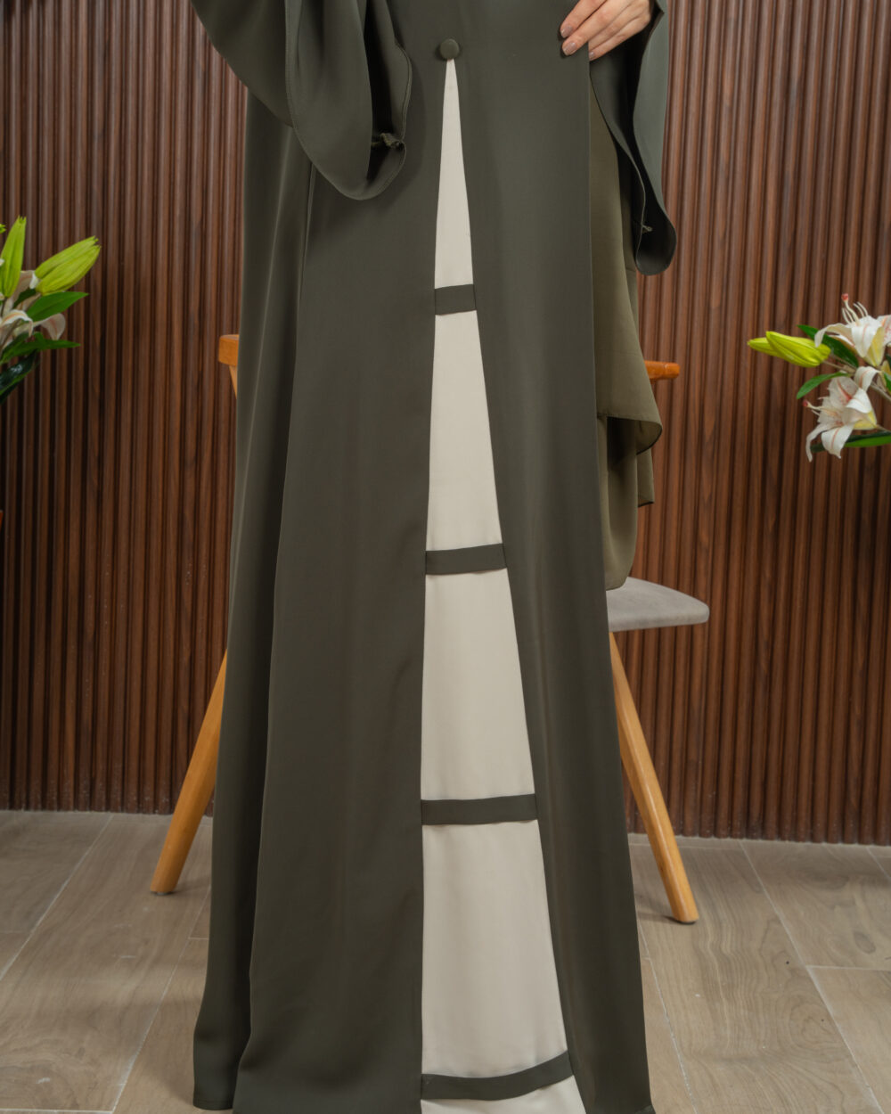 Super line abaya nidha olive - Image 3