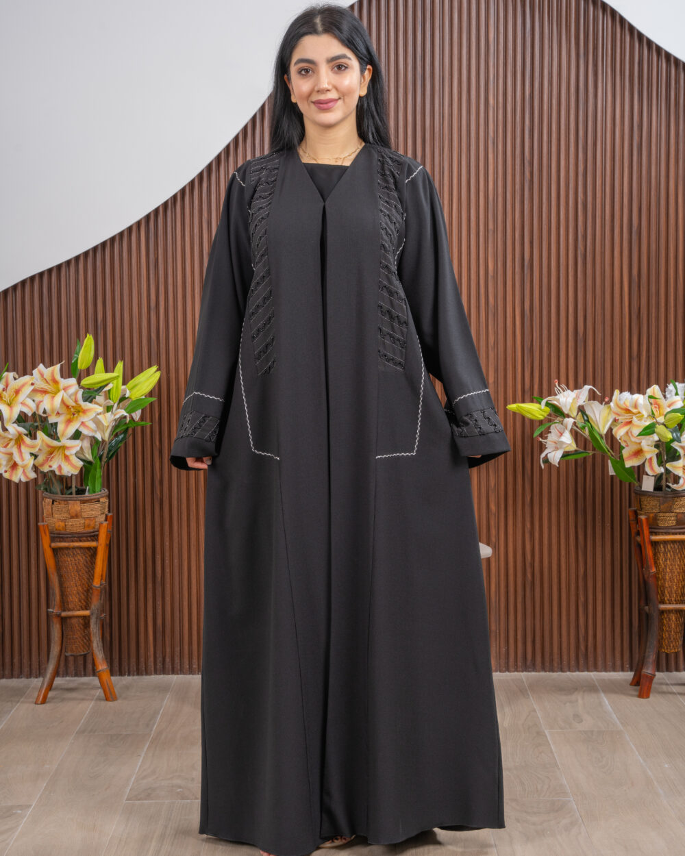 ZAINA black embrodry abaya