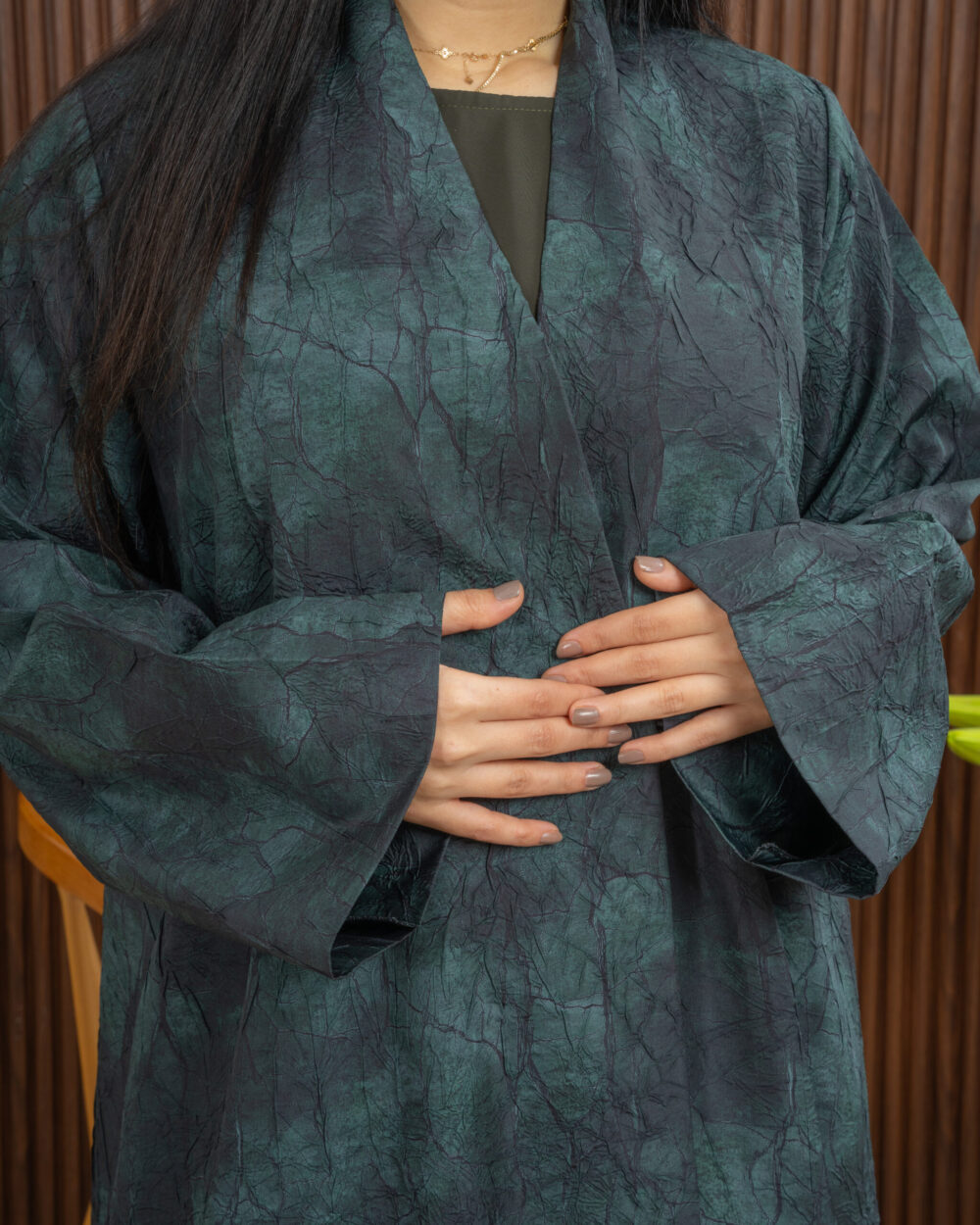 Fashion abaya green - Image 2