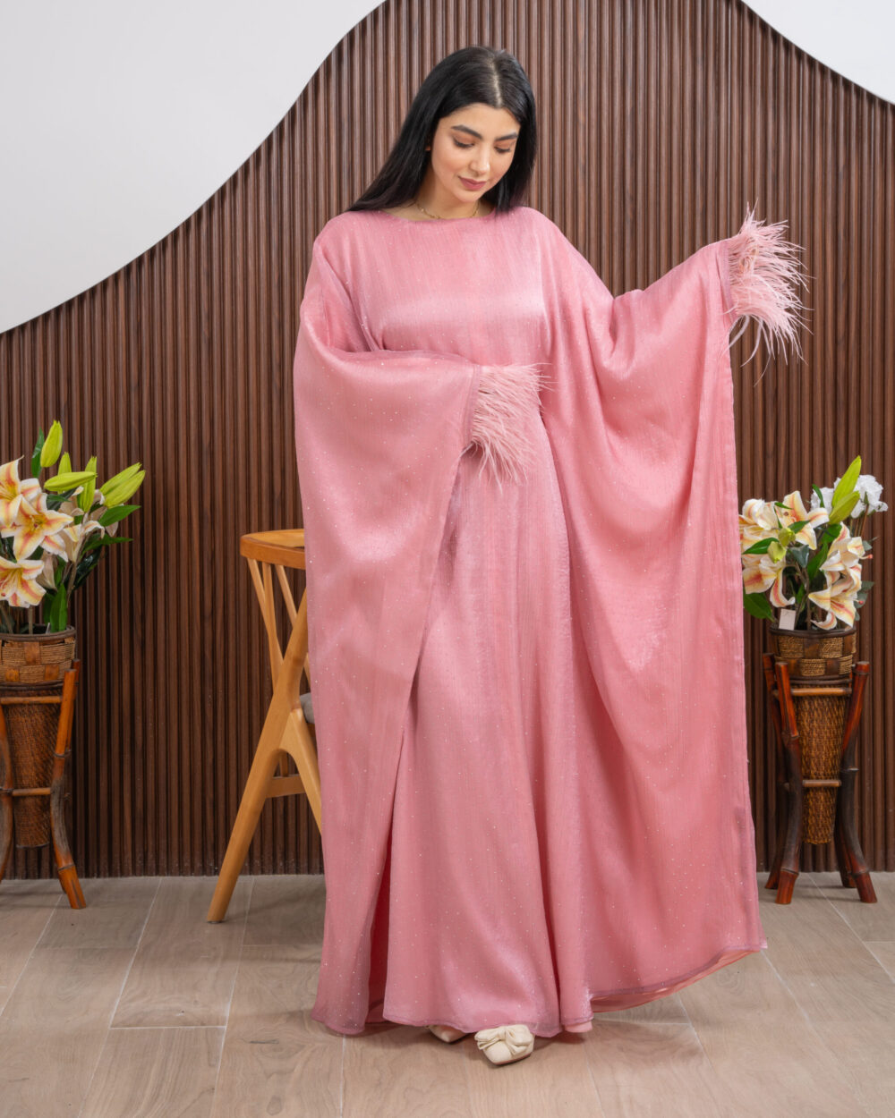 Butterfly Pink Kaftan - Image 4